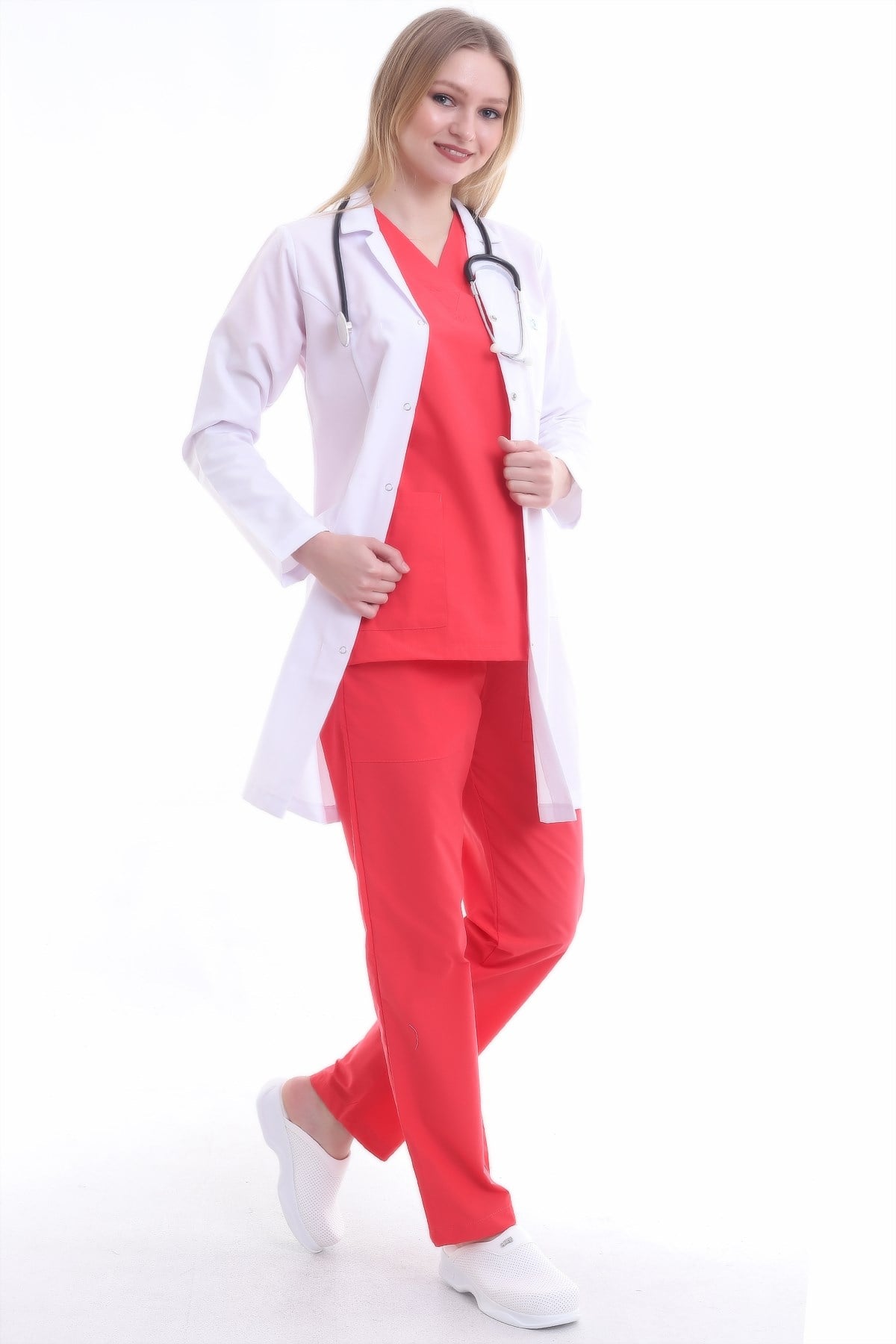 Ceket Yaka Kadın Doktor Önlüğü