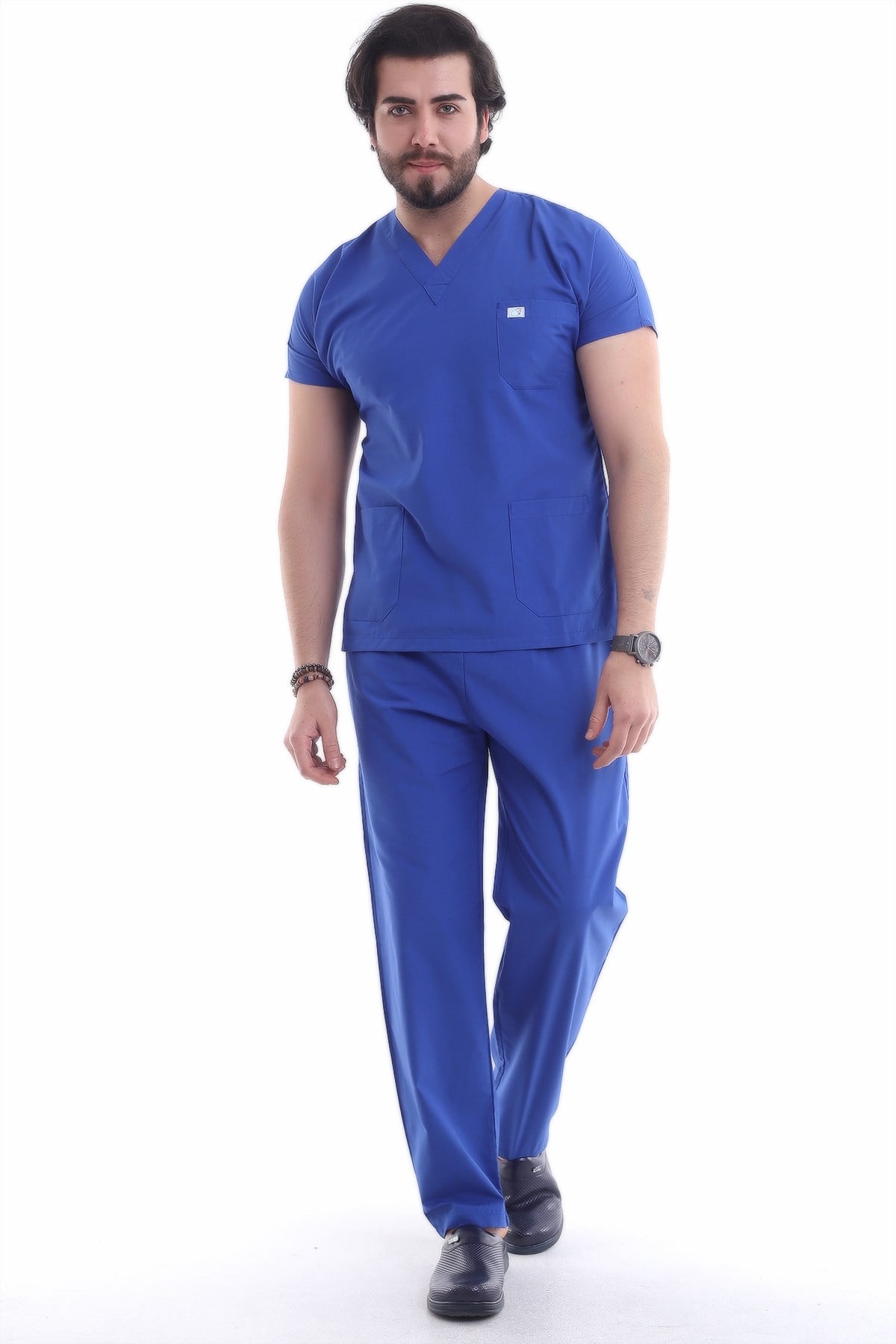 Erkek Doktor Forması Saks Mavi