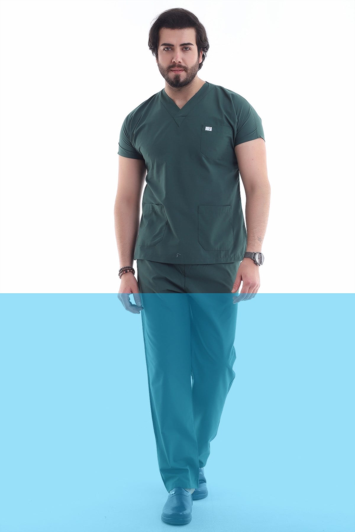 Erkek Tek Üst Forma Kara Yeşil