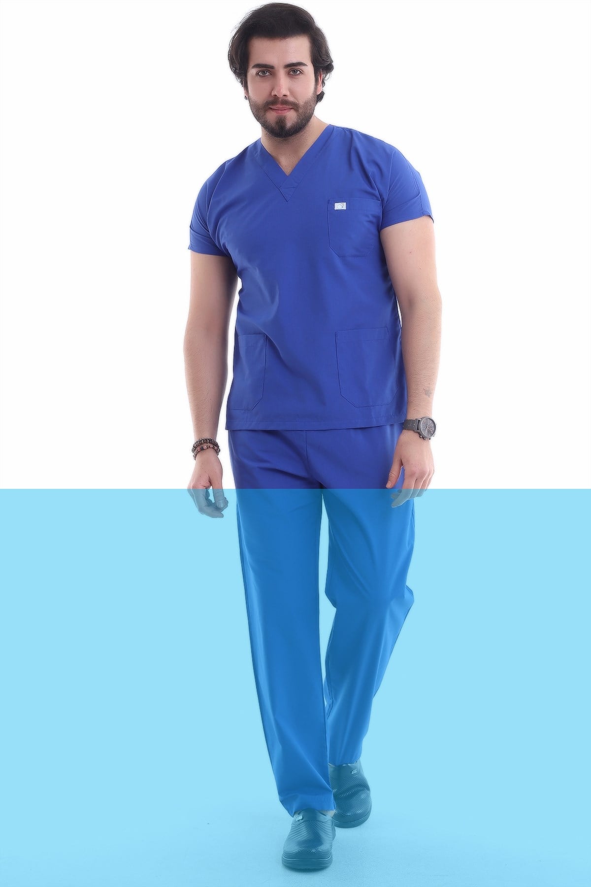 Erkek Tek Üst Forma Saks Mavi