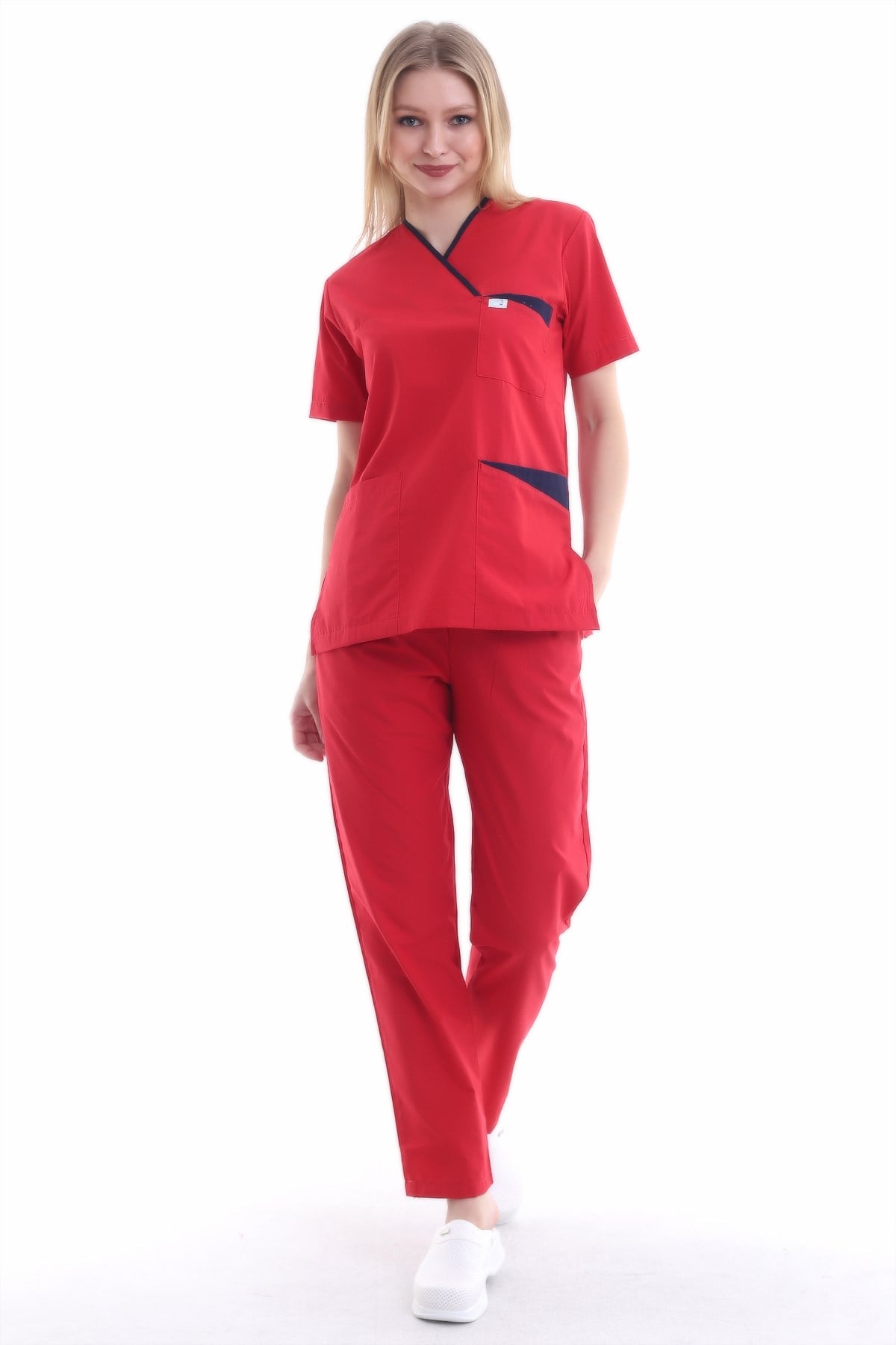 Garnili Nar Çiçeği Hemşire Forması