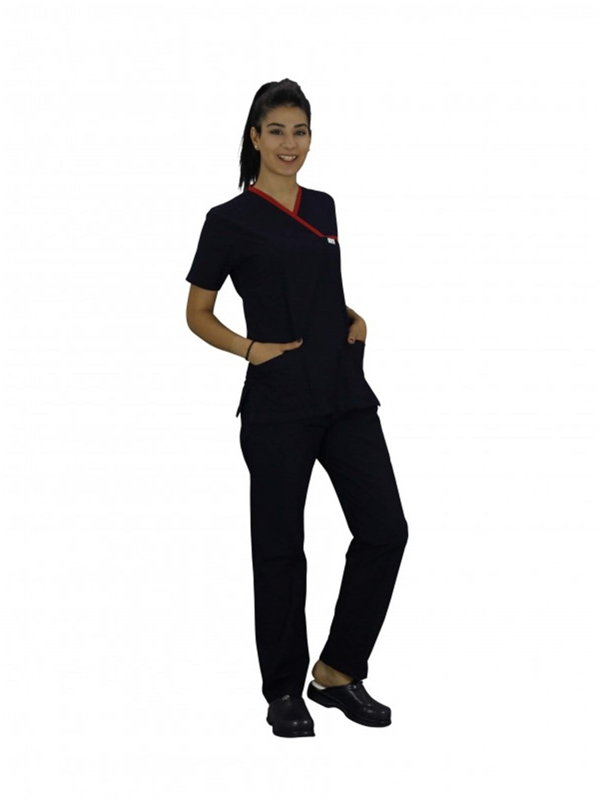 Hemşire Takımı Garnili Siyah