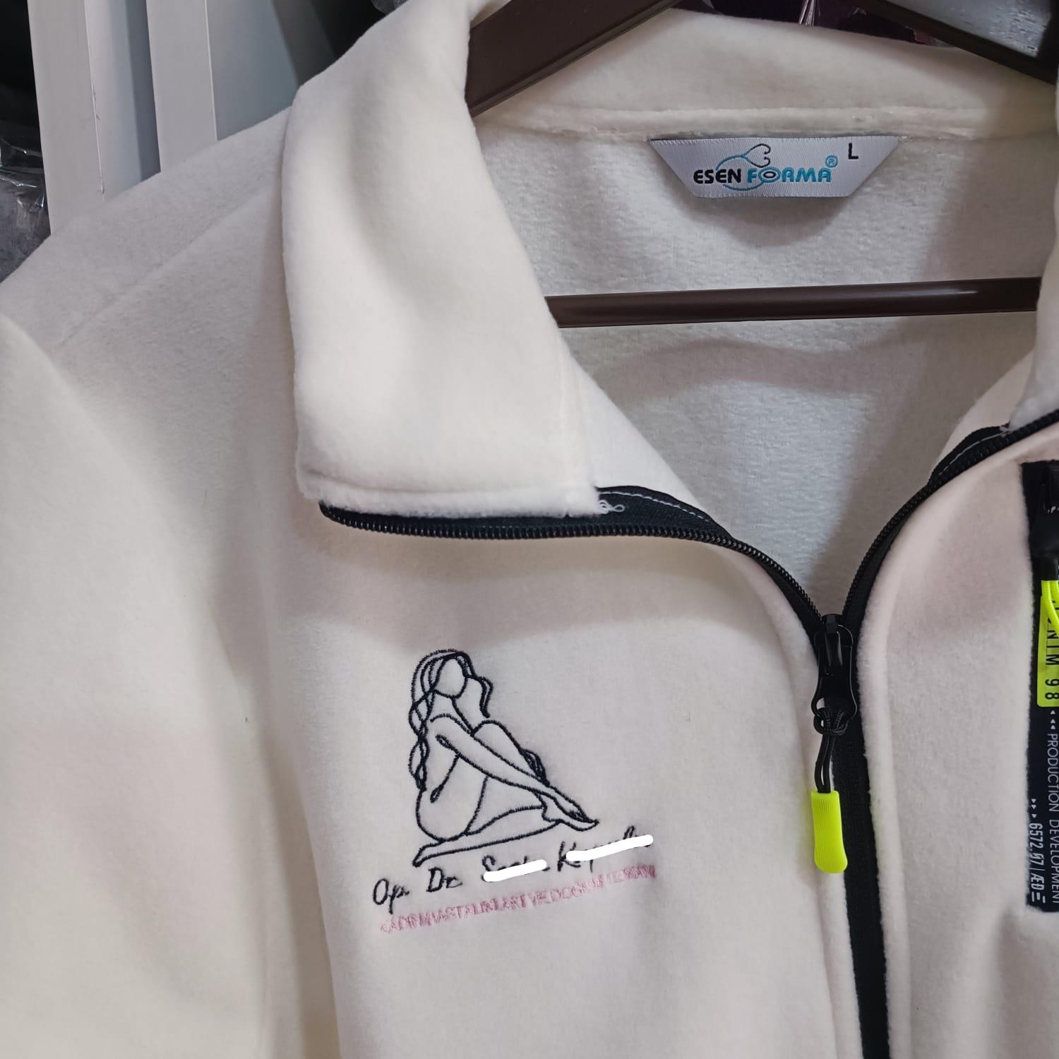 Nakış Logo Baskılı Polar Ceket