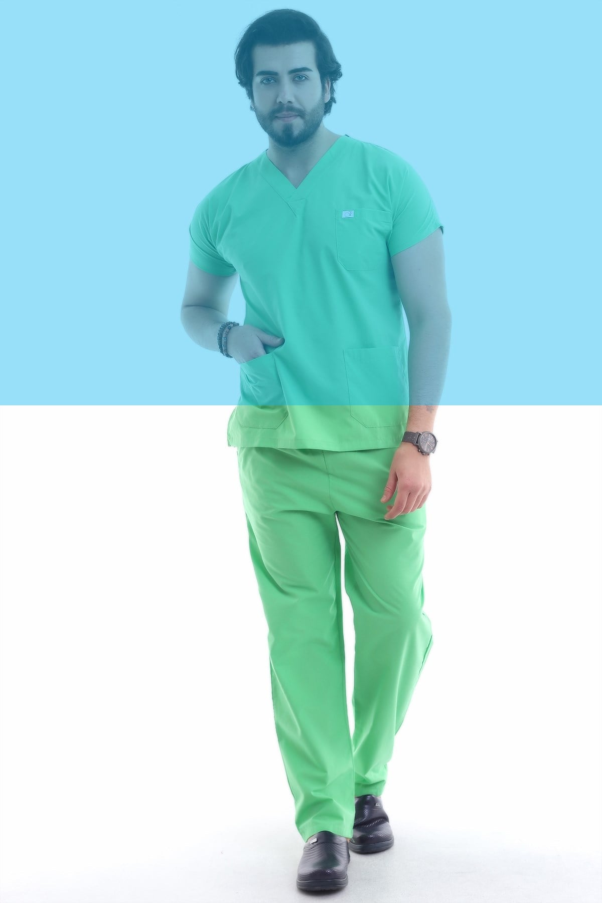 Tek Alt Erkek Pantolon Fıstık Yeşili