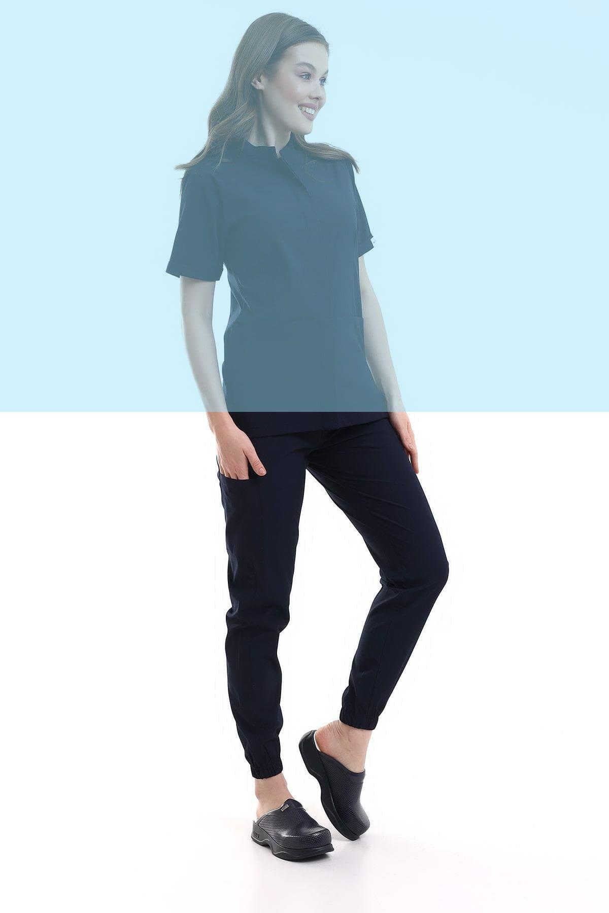 Tek Alt Likralı V Flex Lacivert Forma