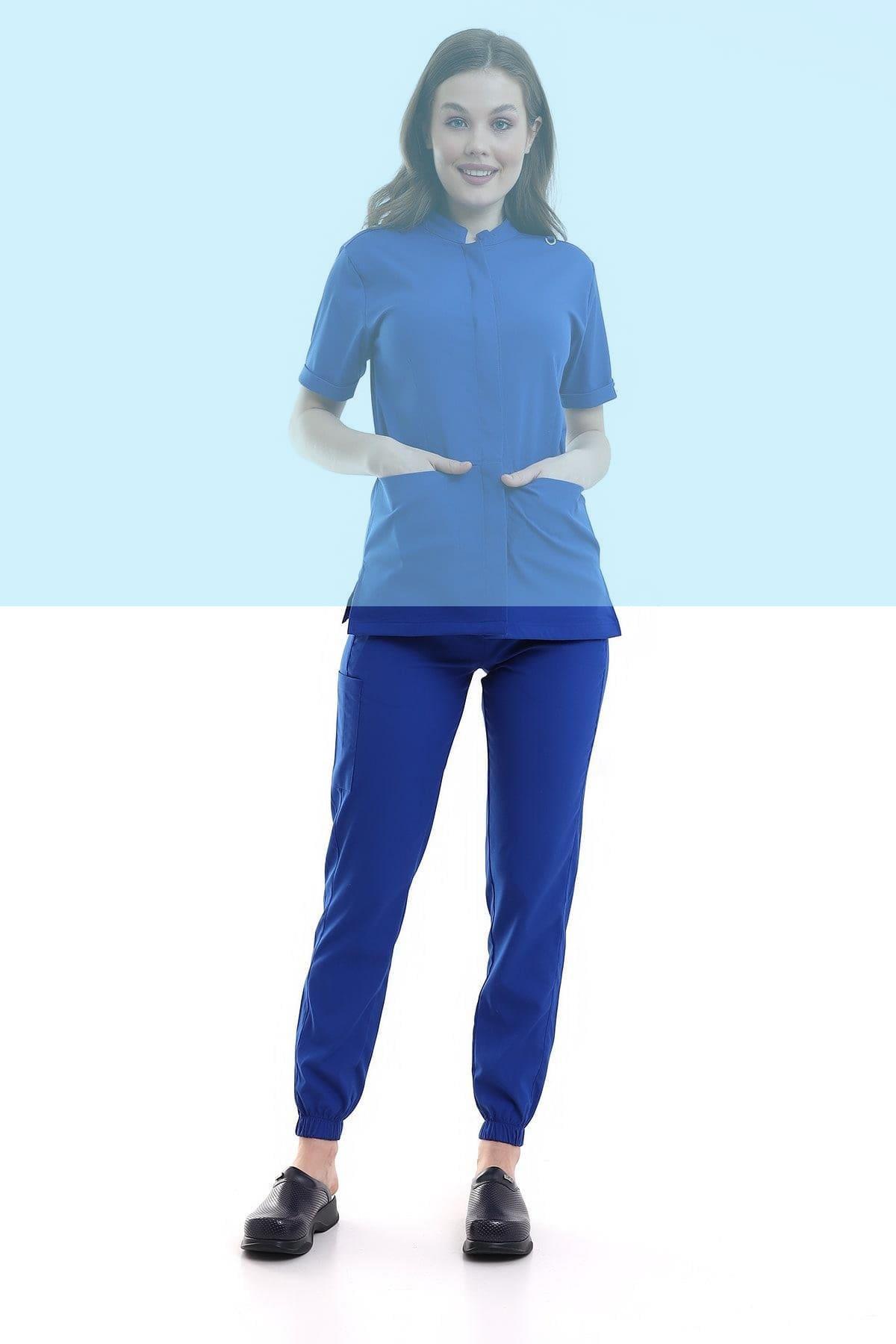 Tek Alt Likralı V Flex Saks Mavi Forma