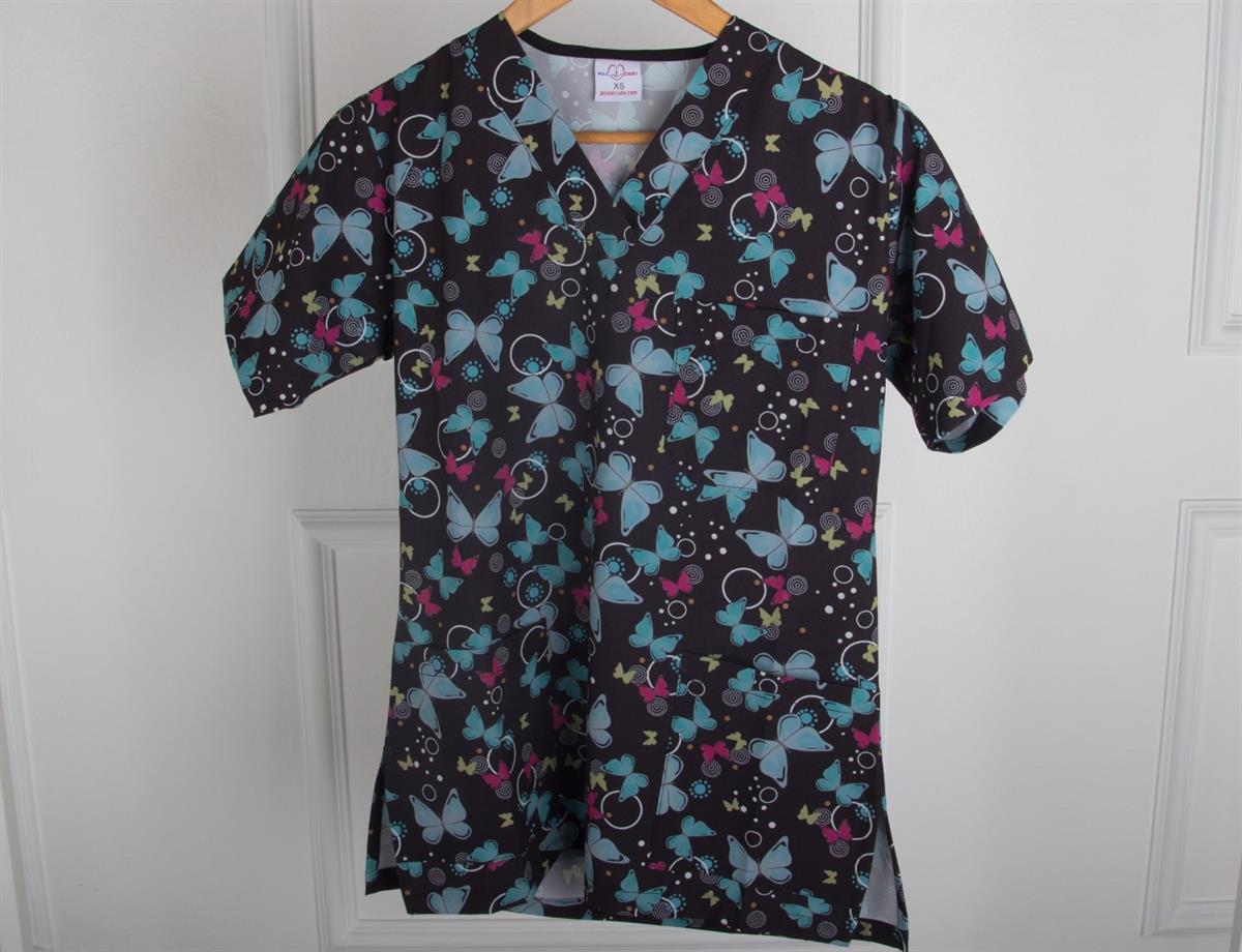 Tek Üst Forma Siyah Kelebek Desenli