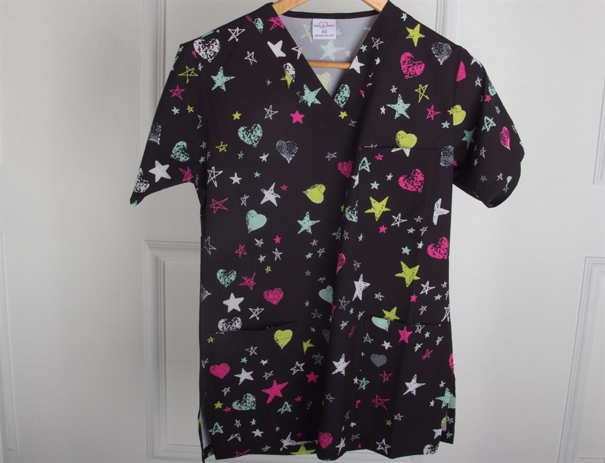 Tek Üst Forma Siyah Yıldız Desenli