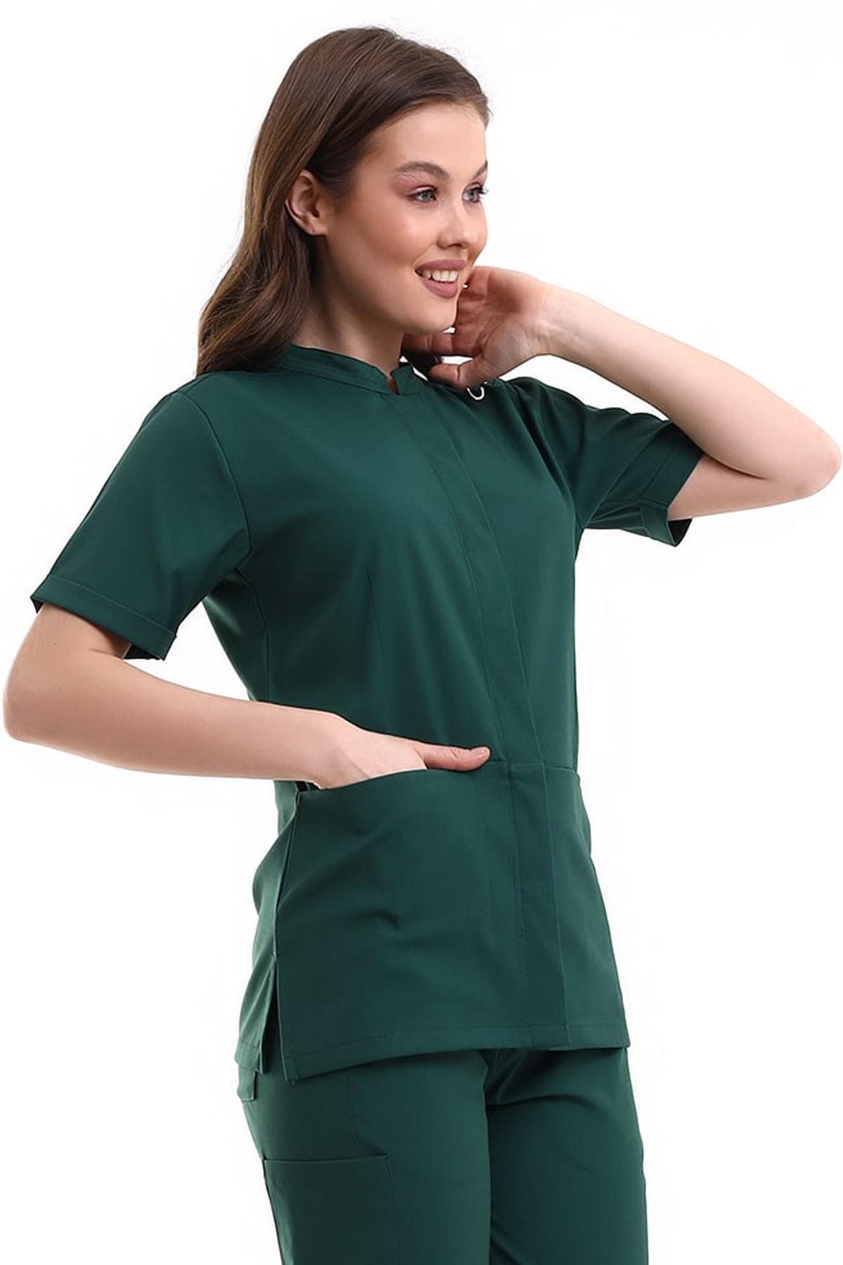 Tıbbi Sekreter Kıyafeti Kara Yeşil