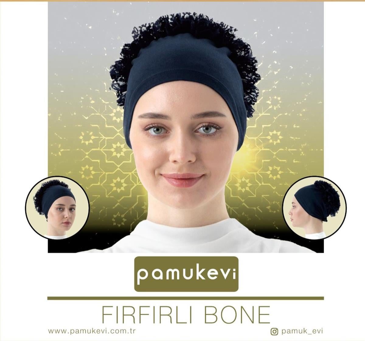 DİKİŞLİ FIRFIRLI BONE SİYAH