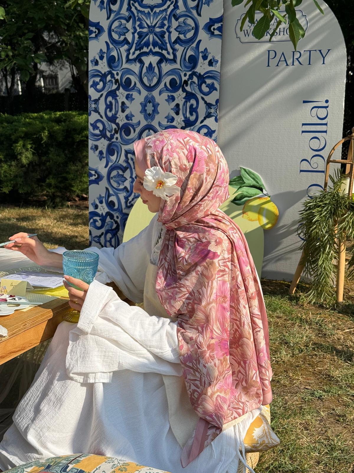 Pamuklu desenli şal