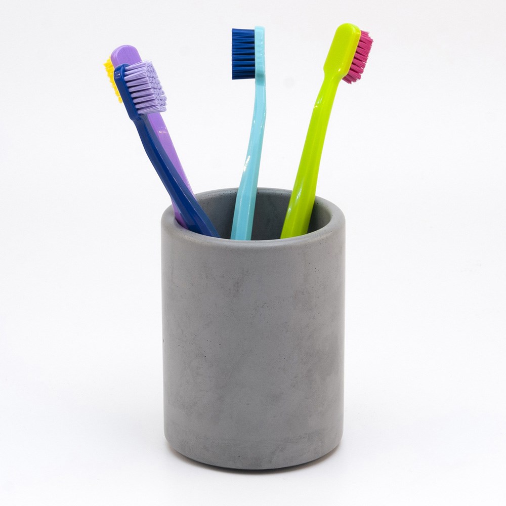 Gri Beton Diş Fırçalık Banyo Aksesuarı Modern Tasarım Diş Fırçalık Macunluk
