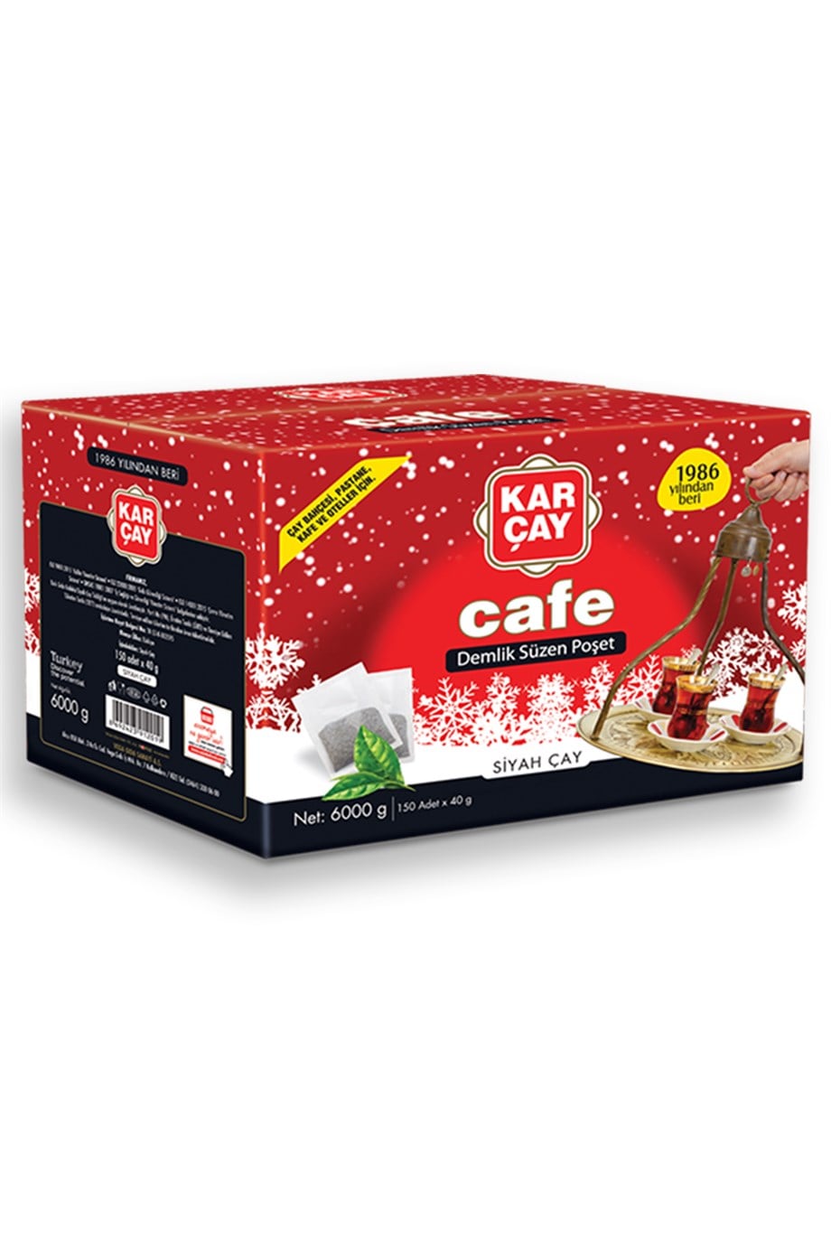 Karçay Cafe Demlik Süzen Poşet Çay 6000Gr (200 Adet x 30Gr)