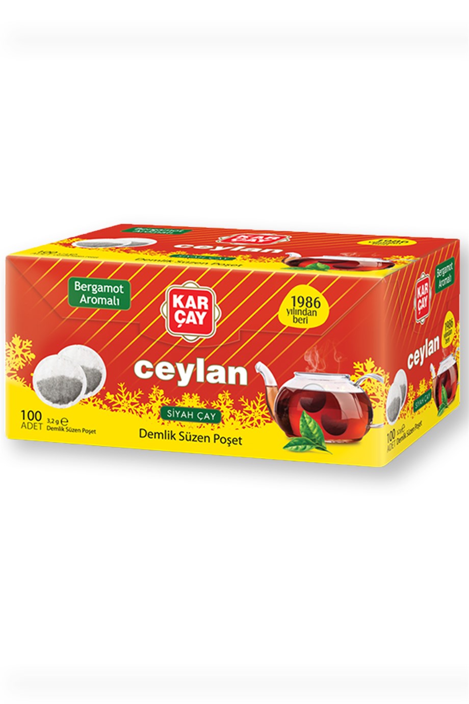 Karçay Ceylan Bergamot Aromalı Demlik Poşet Çay 320Gr (100 Adet x 3.2Gr)