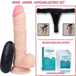 Belden Bağlamalı 19cm Realistik Titreşimli Damarlı Vantuzlu Penis Vibratör