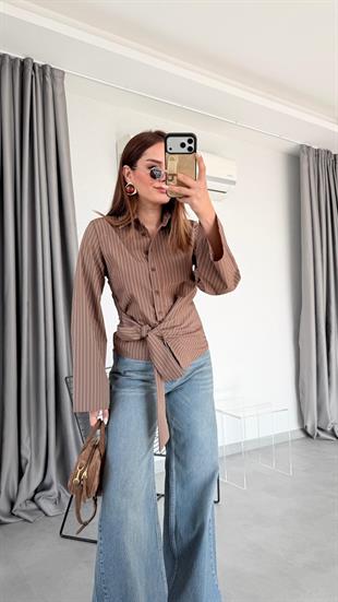 Firmino Çizgili Bağlamalı Gömlek