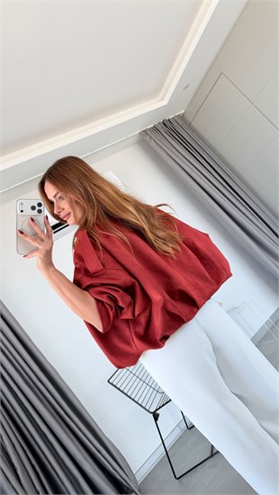 Kiremit Laura Standart Beden Bomber Ceket