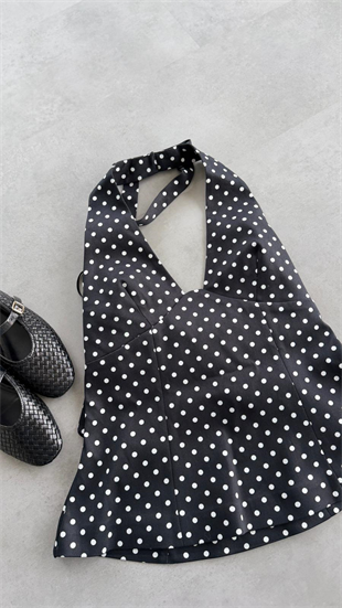 Bağlama Detaylı Puantiyeli Bluz