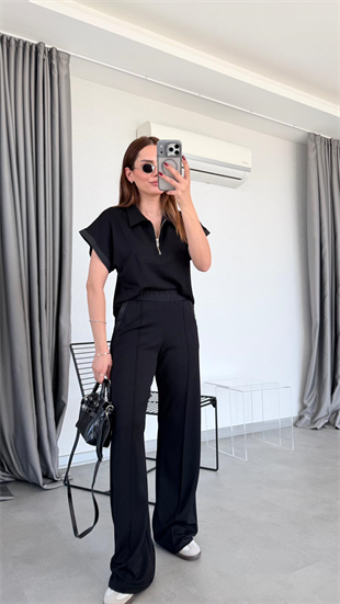 Tiana Polo Yaka Yarım Fermuarlı Sweat Pantolon Takım