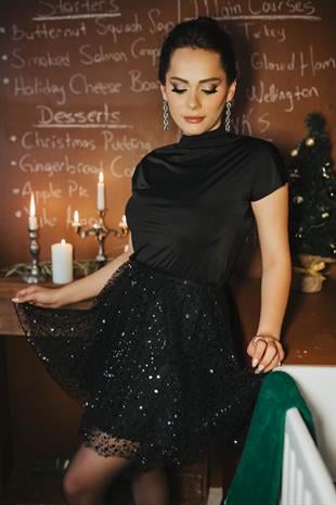 İncili Kloş Mini Etek