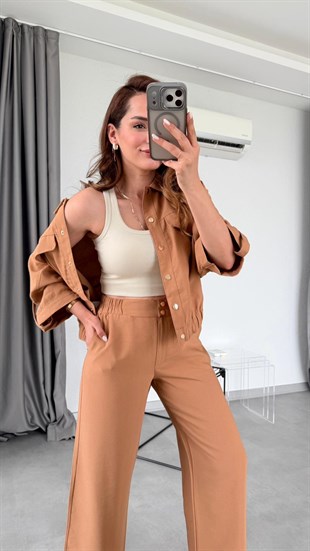 Hardal Lina Bomber Ceket Pantolon Takım