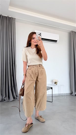 Karamel Weno Beli Lastikli Balon Jean