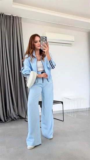 Bebe Mavisi Jinx Yanları Çizgili Takım