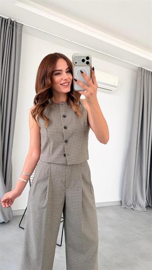 Daisy Palazzo Pantalon Yelek Takım