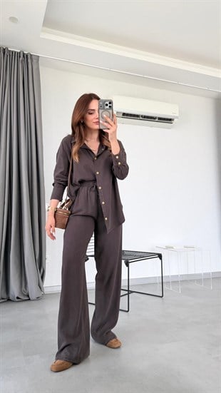 Kahve Heaven Gömlek Pantolon Takım