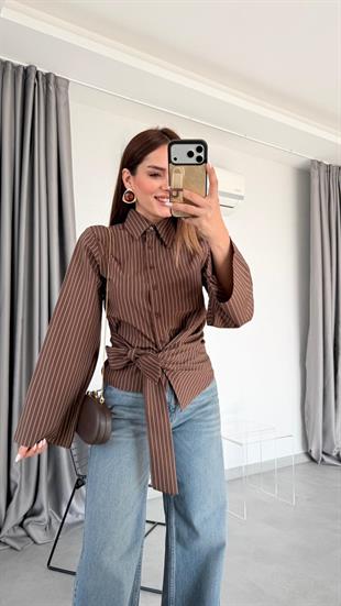 Firmino Çizgili Bağlamalı Gömlek