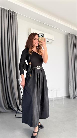 Tek Omuz Detaylı Paraşüt Elbise