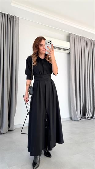 Hawaii Salaş Pileli Elbise