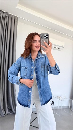 Mavi Melinda Taşsız Tensel Kot Ceket