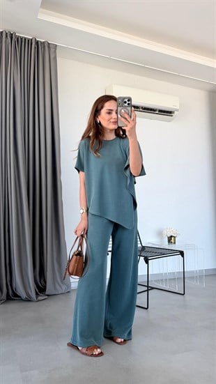 Yeşil Imperia Asimetrik Kesim Modal Takım