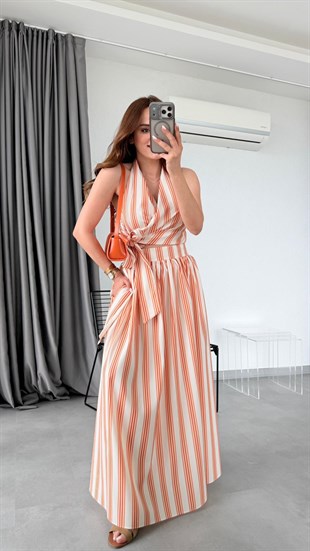 Orange Haze Crop Etek Takım