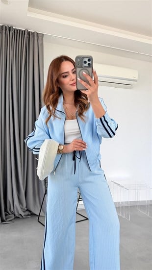 Bebe Mavisi Jinx Yanları Çizgili Takım