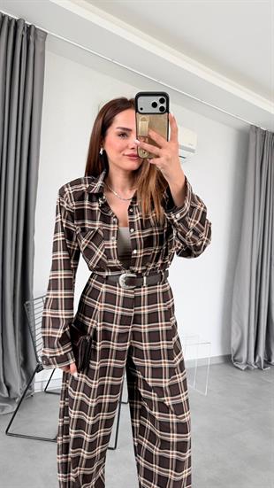 Zoe Ekoseli Kare Desenli Takım