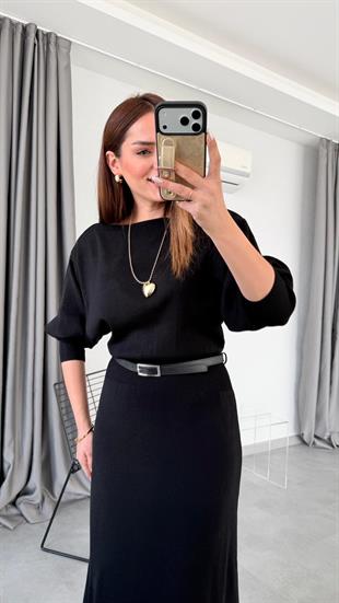 Focus Kemer Detaylı Triko Elbise