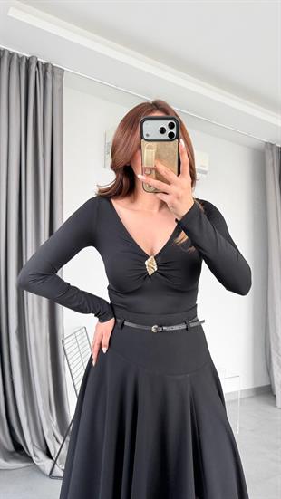 Diego Önü Tokalı Bodysuit