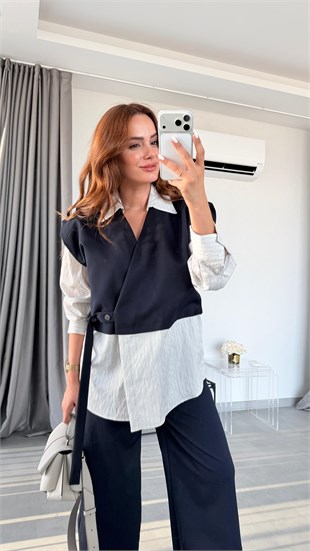 Lacivert Garnili Orj. Model Takım