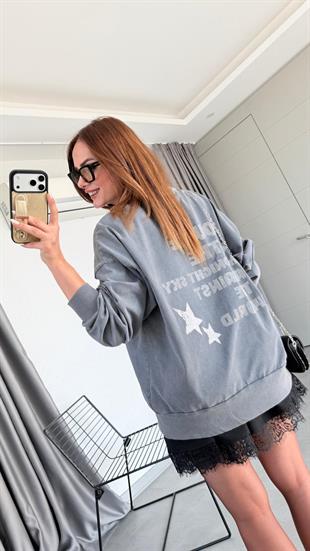 Carolina Baskı Detaylı Sweatshirt