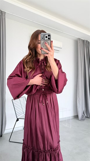 Cindy Crushlı Bluz Etek Takım