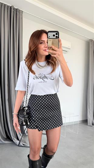 Celina Los Angeles Yazılı Vatkalı T-shirt