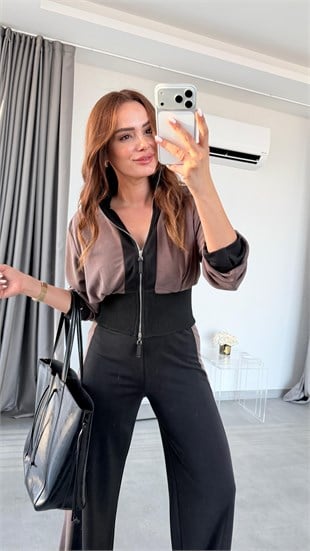 Kahve Arles Garnili Modal Takım