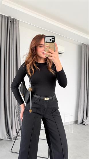 Roger Önü Taş Detaylı Bluz