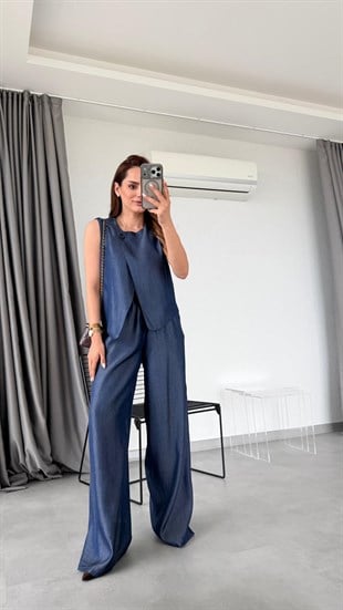 Lacivert Jones Yelek Pantolon Takım