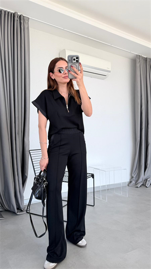 Tiana Polo Yaka Yarım Fermuarlı Sweat Pantolon Takım