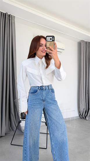 Vatkalı Gizli Düğmeli Gömlek