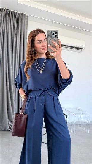 Lacivert Hera Yarasa Kollu Takım