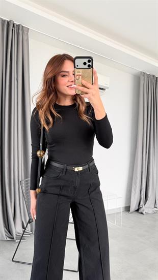 Roger Önü Taş Detaylı Bluz